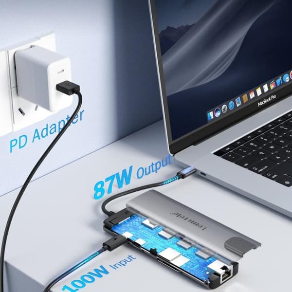 Lemorele TC39 9-i-1 USB-C-dockningsstation / USB-C-hubb med 4K