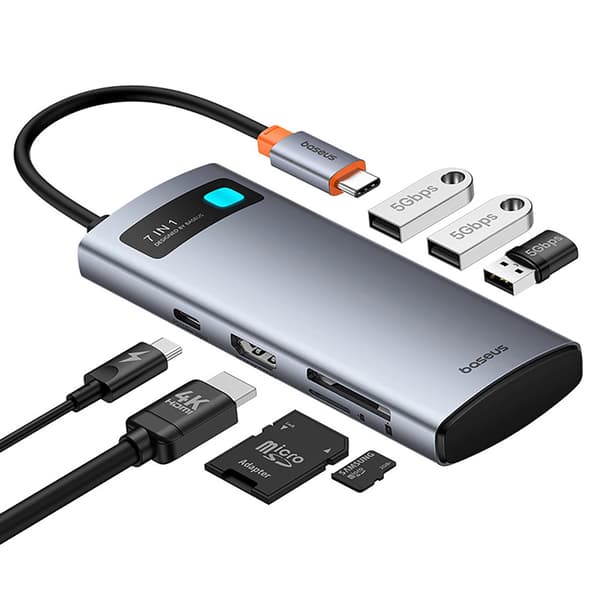Baseus 7i1 USB-C Hub med HDMI / 3x USB 3.0 / USB-C PD / SD / mi