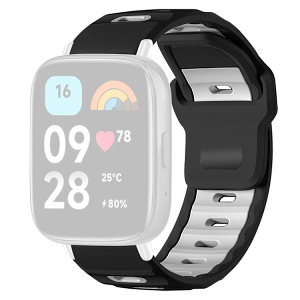 Urrem i silikone til Redmi Watch 3 Active / Watch 3 Lite – Sort