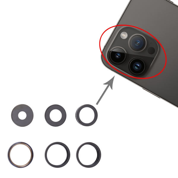 Linsebeskyttelse til iPhone 14 Pro Max - Gennemsigtig/Guld