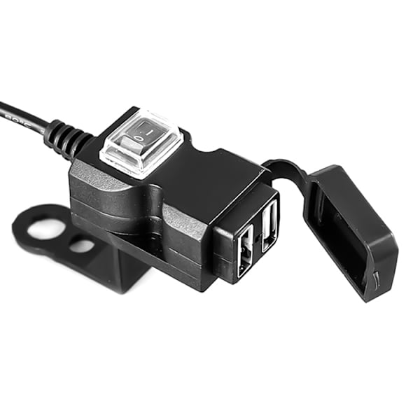 Vandtæt dobbelt USB-port til motorcykel 5V 1A/2.1A