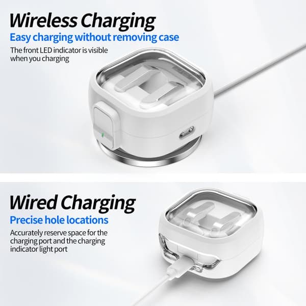 Hovedtelefonetui med kliklås til Galaxy Buds4 og Buds4 Pro – Hv