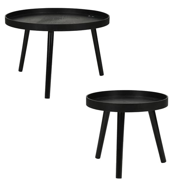 Runda sidobord på tre ben 2-pack - Svart / Avlastningsbord / So
