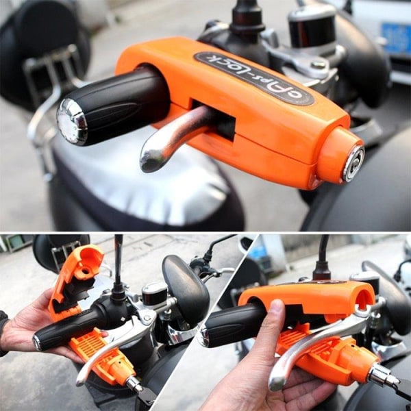 Anti-tyverilås på håndbremse til motorcykel Orange