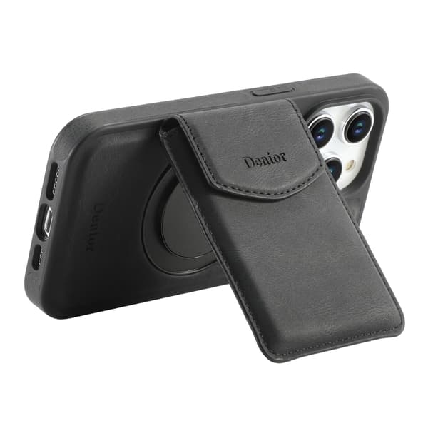 Kunstlæderetui med magnetisk kortholder til iPhone 16 Plus med
