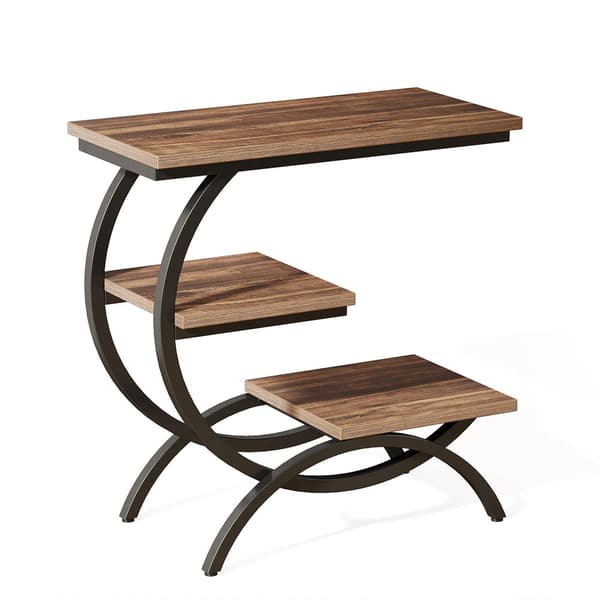 Industrielt sidebord med 3 hylder – Brun-Svart – C-format aflas