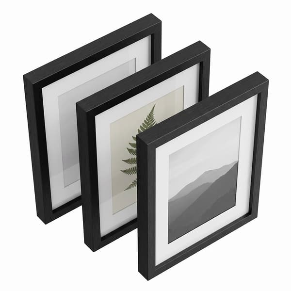 Fotoramar för A4 med passepartout 3-pack - Svart
