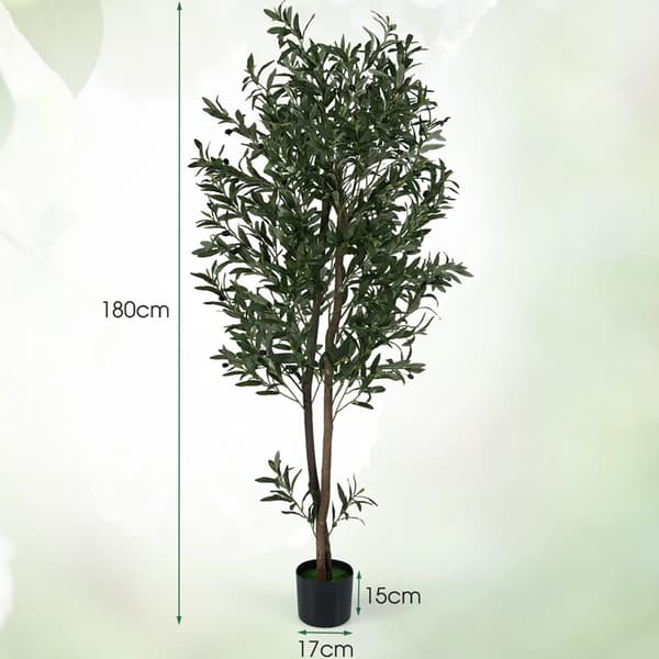 Konstgjorda gröna växter 2-pack 180 cm / konstgjorda olivträd