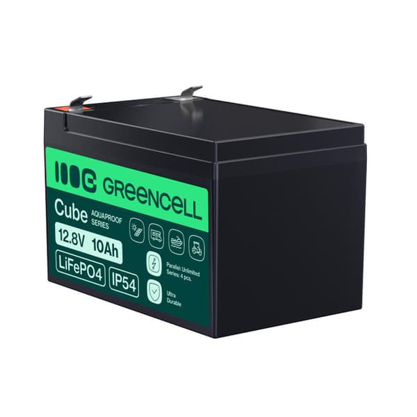Green Cell CUBE LiFePO4 10Ah 12.8V 128Wh Lithiumbatteri / LiFeP