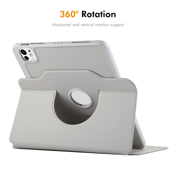 Konstläderfodral med ställ till iPad Pro 13 2024 - Grå