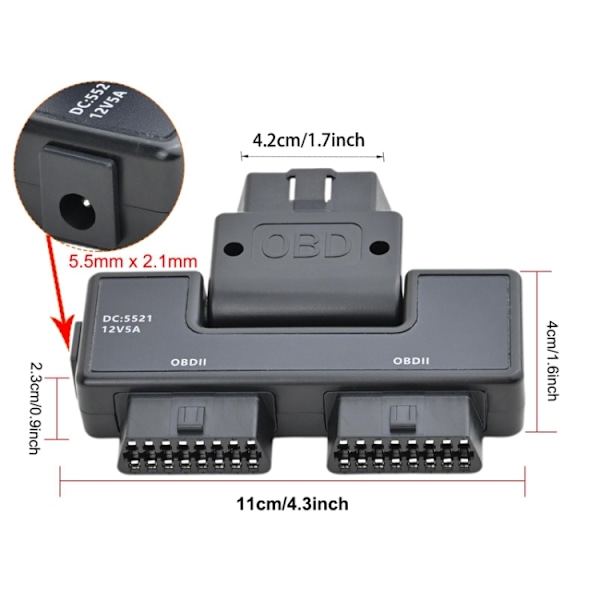 OBD2 16Pin Adapter 1 hane till 2 hona