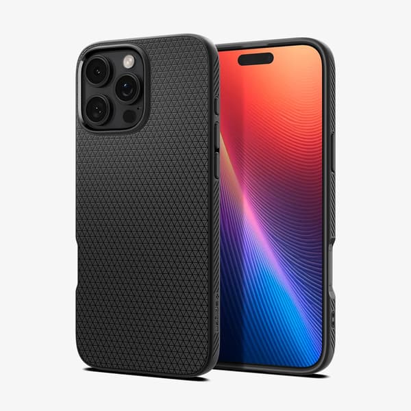 Spigen Liquid Air -taustakuori iPhone 16 Pro:lle - Svart