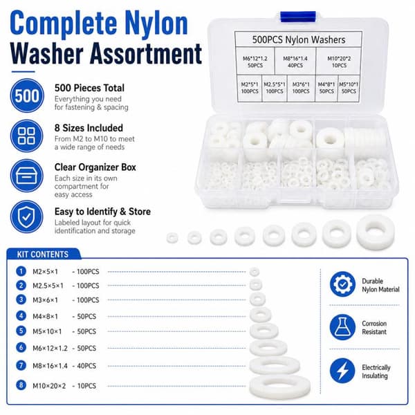 Distansbrickor i nylon 500-pack - Vit / Nylonbrickor / Isolerbr