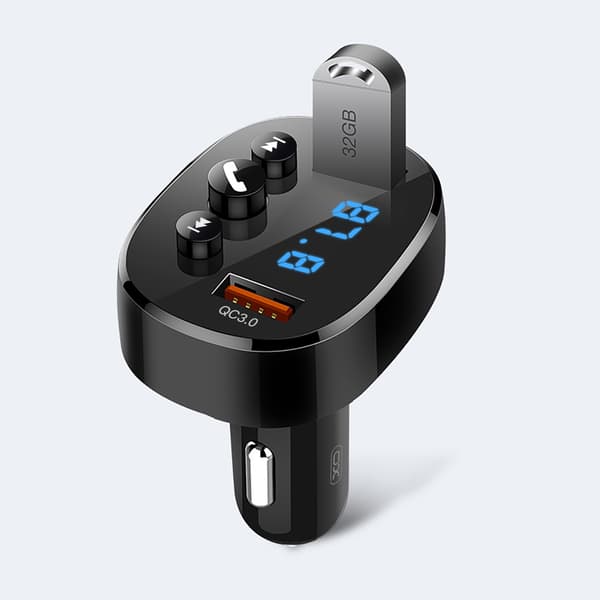 XO FM-sender med Bluetooth MP3 og USB-opladning 18W
