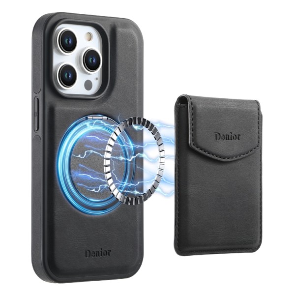 Kunstlæderetui med magnetisk kortholder til iPhone 16 Pro Max m