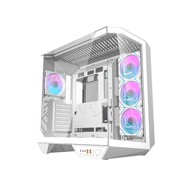 Darkflash DY470 computerchassis med 4 ARGB-blæsere - hvid