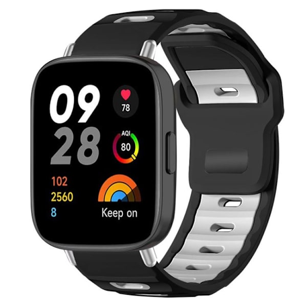 Urrem i silikone til Redmi Watch 3 – Sort/hvid