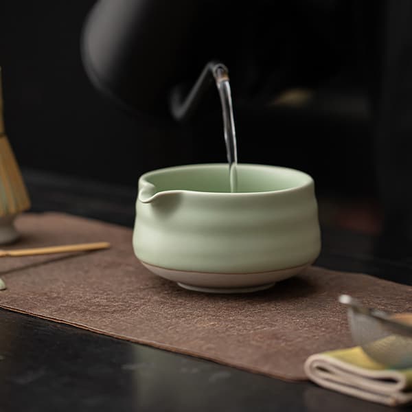 Matcha Tea Set / Unpatterned Ru Yao matchaset med 8 delar / mat