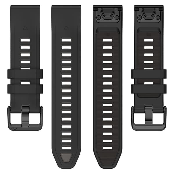 Silikoniranneke Garmin Fenix 8 43mm - Musta - Musta