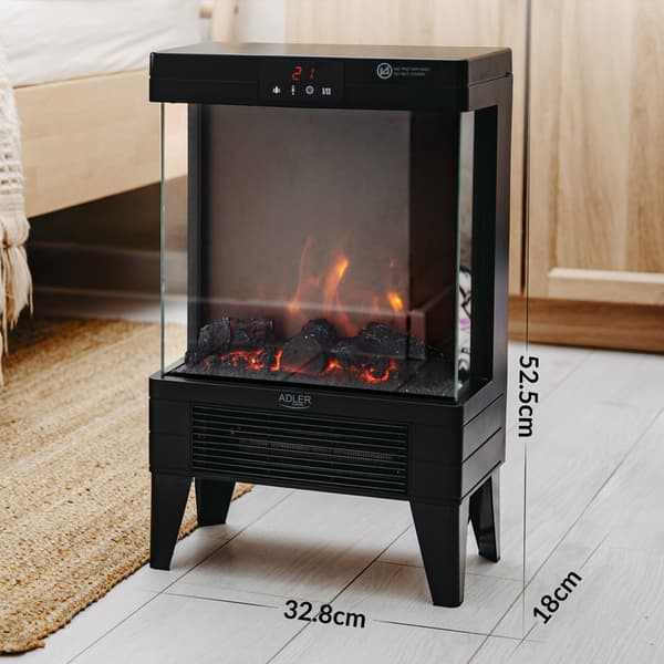 Elektrisk kamin med 3D-flameffekt / värmekamin / eldstad med tv
