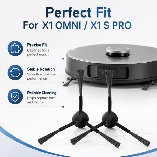 Sidebørster, 2-pak, til Ecovacs Deebot X1 Omni/Turbo/X1S Pro /
