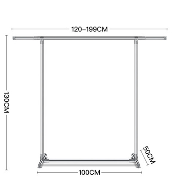 Teleskooppinen vaateteline 120 - 200 cm