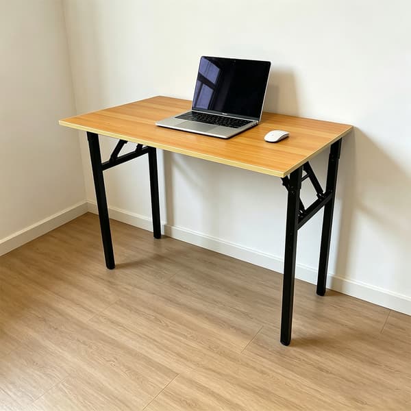 Hopfällbart bord 100×60×75 cm / fällbart skrivbord med stålram