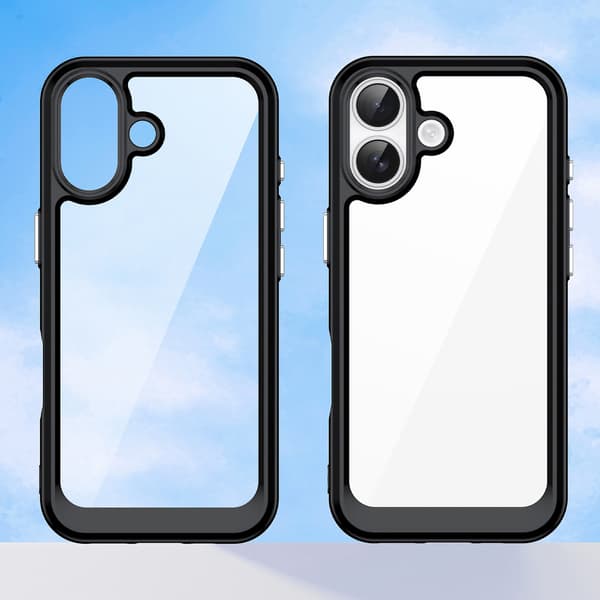 Outer Space MagSafe-cover til iPhone 17 –Transparent / sort