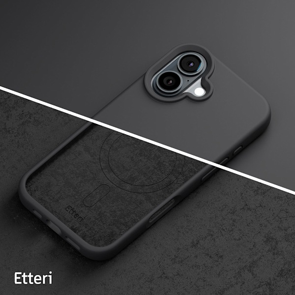 Etteri Silikoni kotelo MagSafe iPhonelle 16 Plus - musta