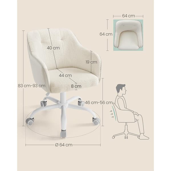 Kontorsstol med armstöd - Beige