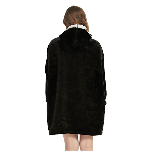 Medellång oversized hoodie till vuxna med känguruficka och luva