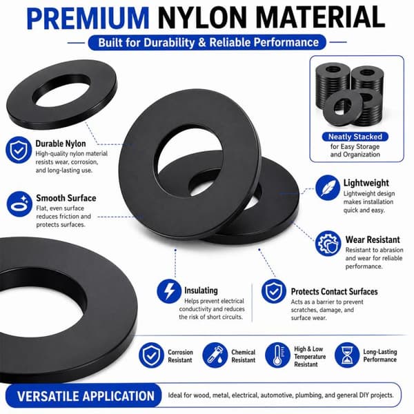 120-pack distansbrickor i nylon / isolerbrickor / washers i 5 s