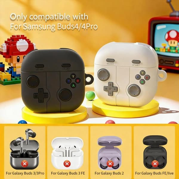 Silikoneetui i retro gaming-stil til Samsung Galaxy Buds4/4 Pro