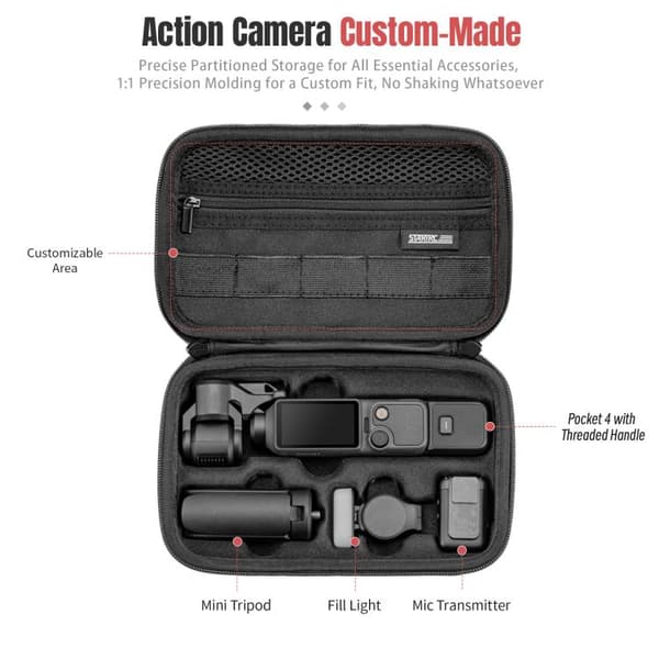 Opbevaringsetasje til DJI Osmo Pocket 4 – Svart / formtilpasset