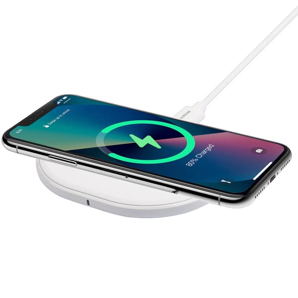 Deltaco 10W trådløs oplader USB-C - Hvid / Qi-certificeret tråd