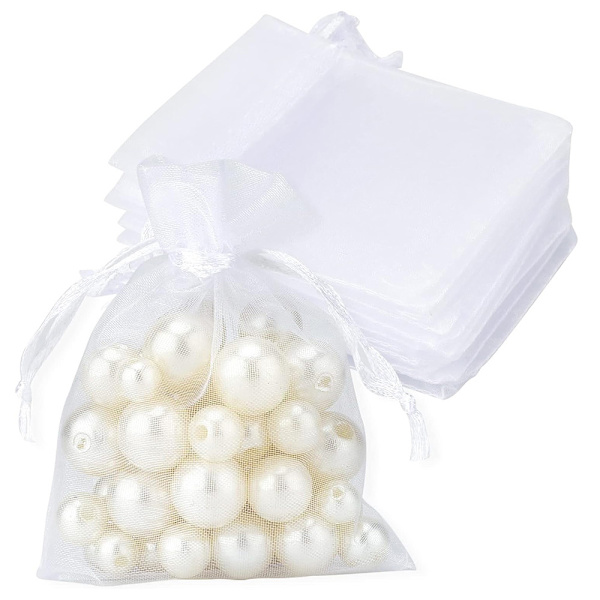 Gavepose i organza 25-pak - Hvid
