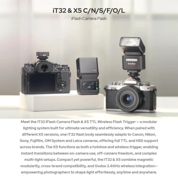 Godox iT32 iFlash kamerablitz / kompakt TTL-blitz med HSS / God