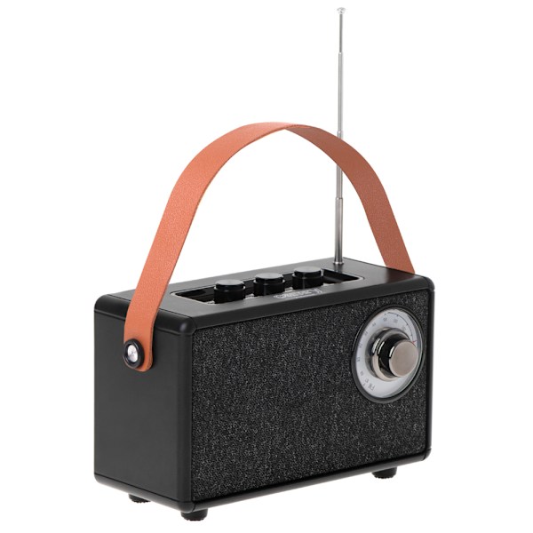 FM-radio med bluetooth og TWS-funktion - sort