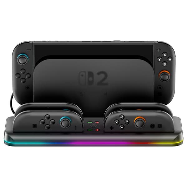 Opladningsstander med RGB-belysning til Nintendo Switch 2