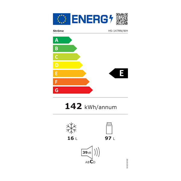 Ströme kyl med frysfack 97/16L HS-147RN – kompakt kyl- och frys