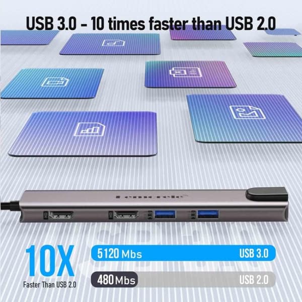 Lemorele TC65L -telakointiasema, USB-C, HDMI 4K, Gigabit Ethern