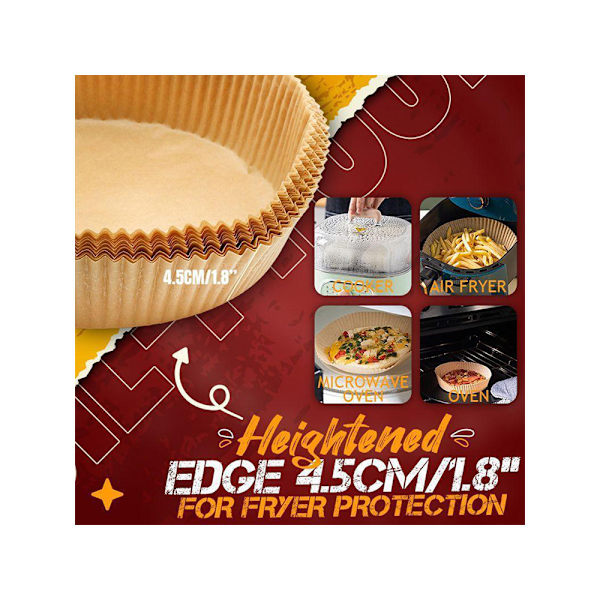 50-Pack Bakplåtspapper till AirFryer 16cm - Small