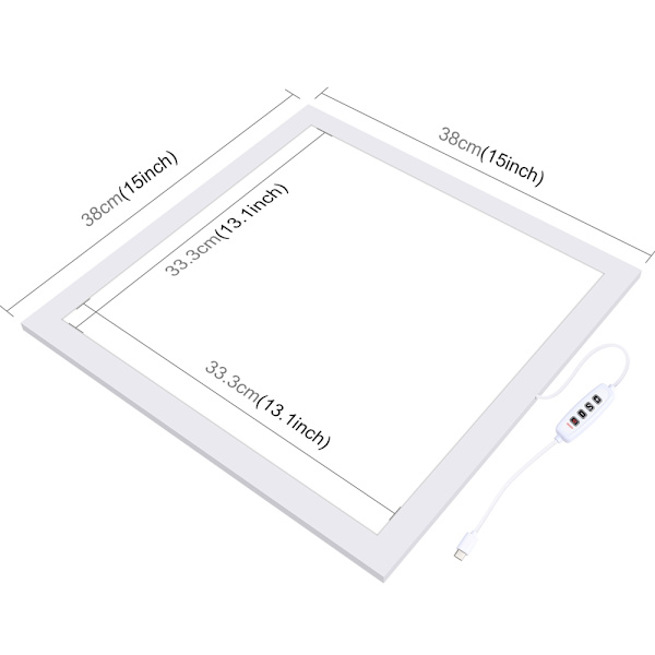 Puluz LED fotobakgrund 38 cm 1000 lm med steglös ljusjustering