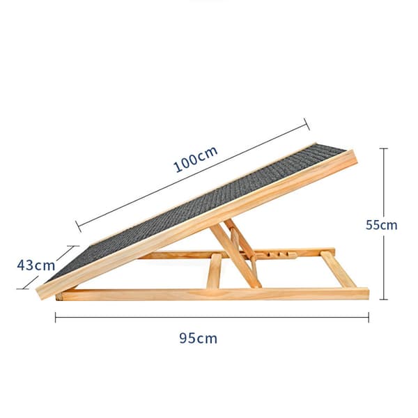 Justerbar rampe til hunde - 100×43 cm