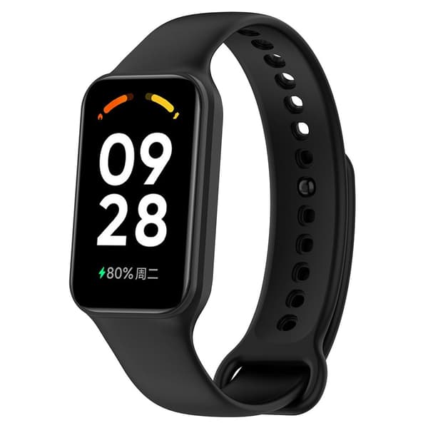 Justerbart silikonearmbånd til Xiaomi Band 8 Active - Sort
