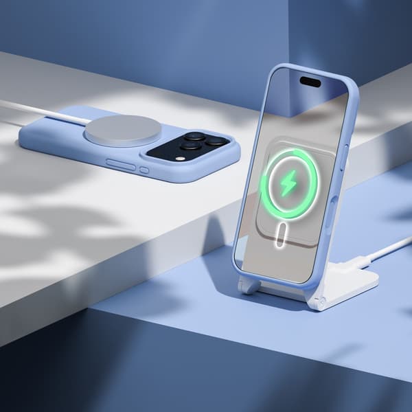 Etteri silikone MagSafe-etui til iPhone 17/18 Pro – Blå / Mag-e