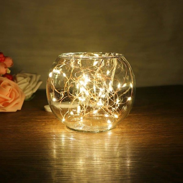 Ljusslinga / Led-slinga 10meter - 100st gula lampor