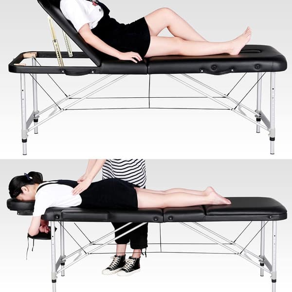 Bærbar og justerbar massagebriks - 3 zoner / sammenklappelig ma