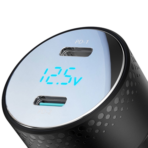 Joyroom Billaddare 2x USB C 70W med LED-display