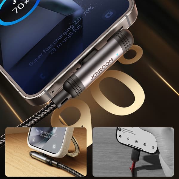 Joyroom EnjoyX Series USB-C-kabel 60 W 1,2 m - Sort
